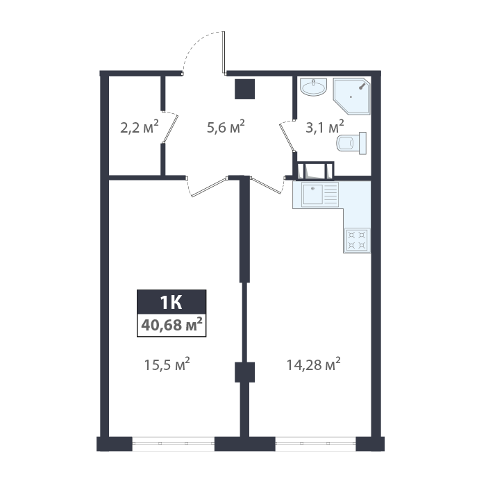 1-комнатная № РМК-4.2-07-11-01-0113
